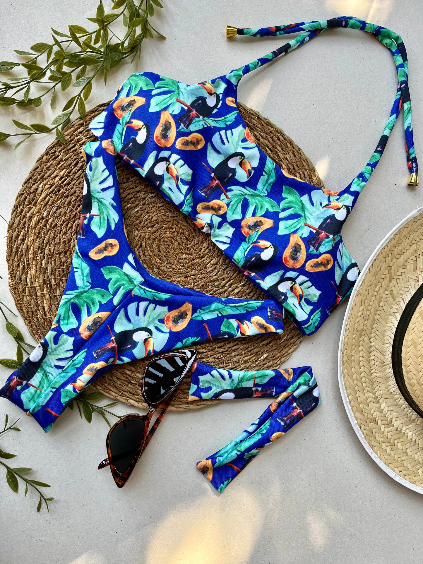 Serenity Bikini Set – Knotted Front Top & High-Leg Bottom