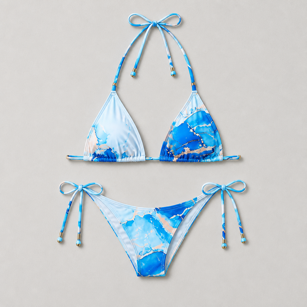 Aquarelle Bikini | Ocean Marble Triangle Set