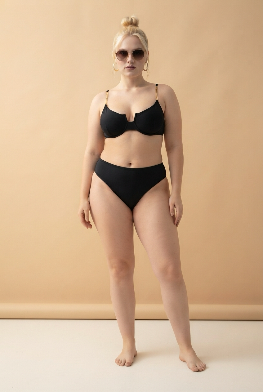 Doris Black Underwire Bikini Set | Luxury Brazilian Swimwear