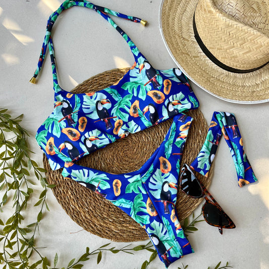 Serenity Bikini Set – Knotted Front Top & High-Leg Bottom