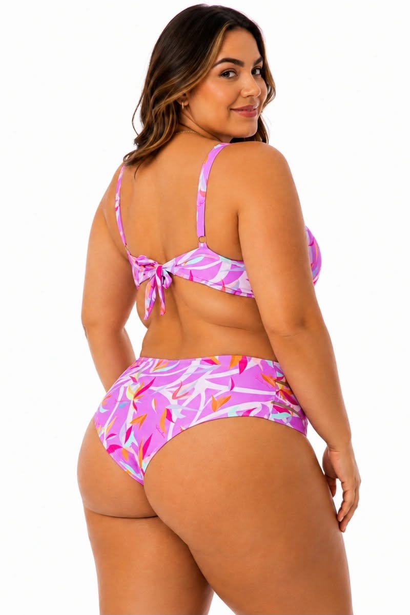 Tropical Sunset Lace-Up Bikini Set