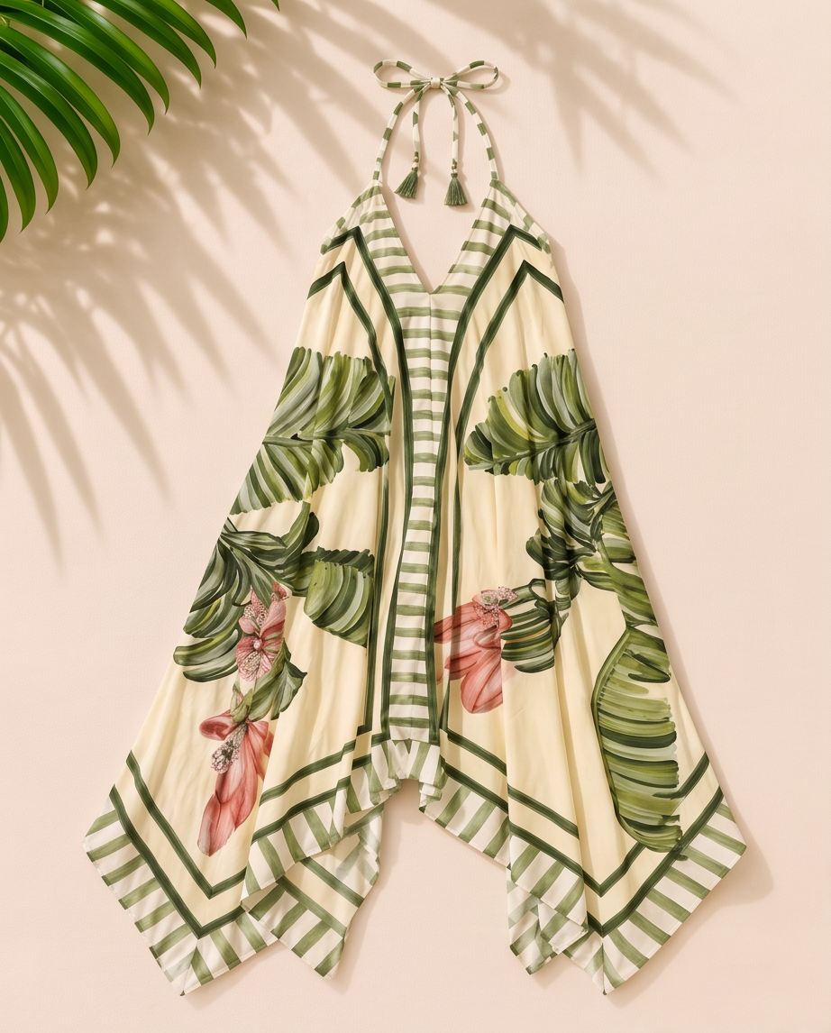 Island Bloom Halter Dress