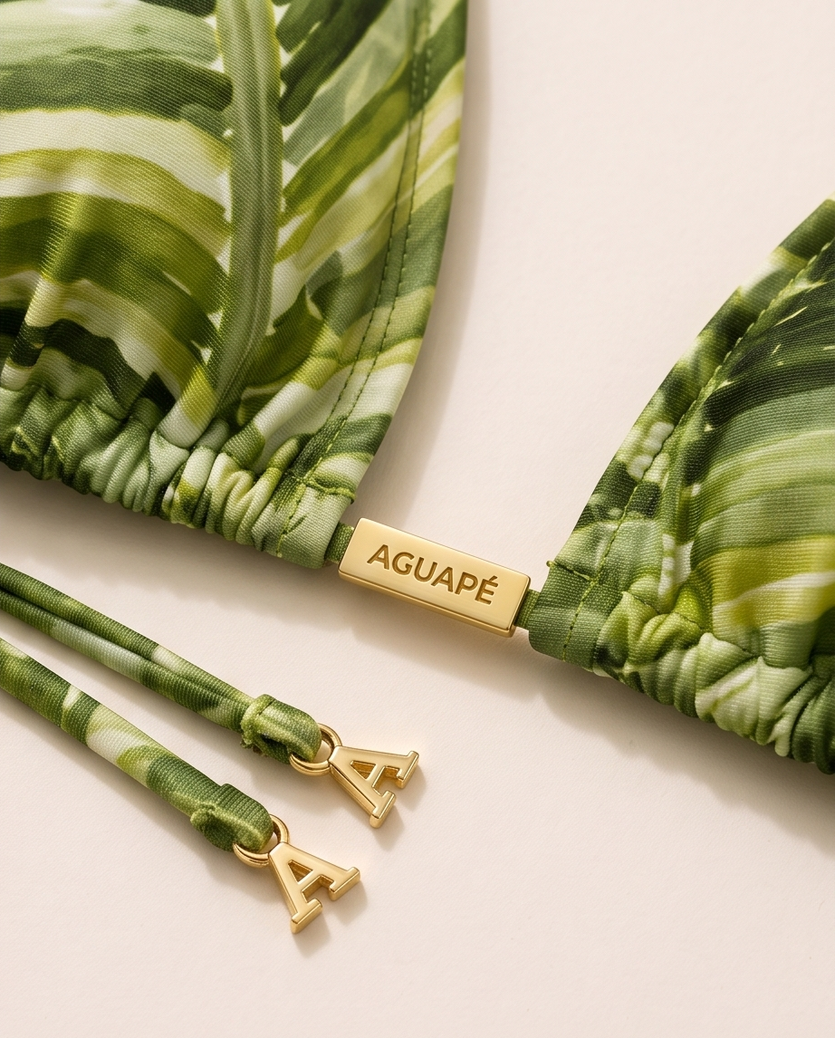 Emerald Palm Tie-Up Bikini Set