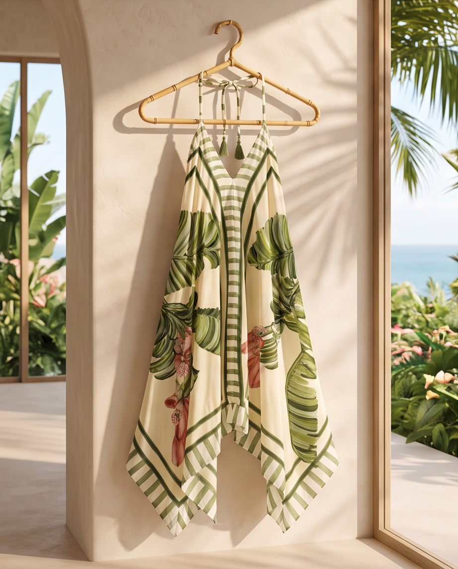 Island Bloom Halter Dress