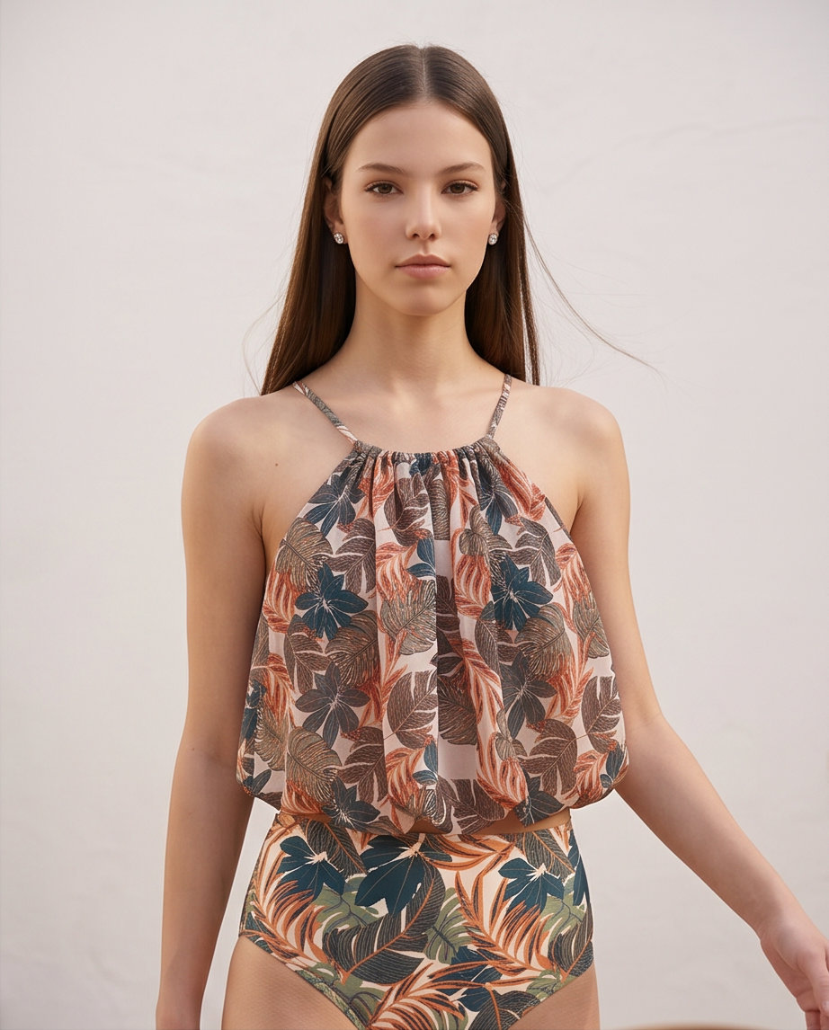 Terra Tropica One‑Piece & Bikini Top Set